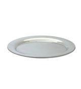 ITALIAN 925 STERLING SILVER HANDMADE MODERN SHINY SLEEK FINISH OVAL PLATE TRAY