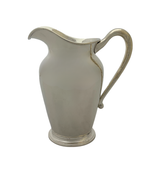ANTIQUE 925 STERLING SILVER HAND WROUGHT HAMMERED & SLEEK FINISH WATER PITCHER