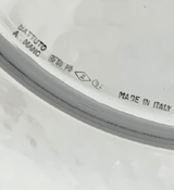 FINE ITALIAN 925 STERLING SILVER HANDMADE HAMMERED SHINY MODERN ROUND PLATE TRAY