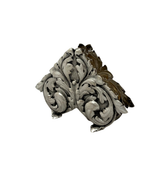 OLD PORTUGUESE 925 STERLING SILVER HANDMADE CHASED LEAF APPLIQUE NAPKIN HOLDER