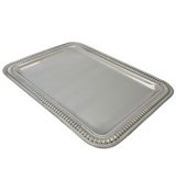 FINE ITALIAN 925 STERLING SILVER HANDMADE ELEGANT SHINY PEARL RECTANGULAR TRAY