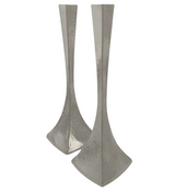 FINE 925 STERLING SILVER HANDMADE MODERN HAMMERED SLEEK FINISH CANDLESTICKS
