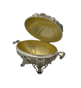 925 STERLING SILVER HANDMADE FLORAL LEAF APPLIQUE MATTE SHINY CARRIAGE ESROG BOX