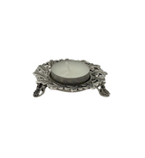 FINE 925 STERLING SILVER HANDMADE LEAF CHASED ORNATE TEA LIGHT CANDLE HOLDERS