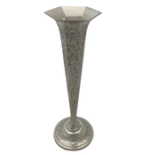 OLD AMERICAN ANTIQUE 925 STERLING SILVER HANDMADE FLORAL ORNATE SHINY SLEEK VASE