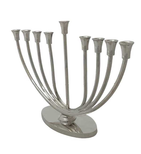 FINE 925 STERLING SILVER HANDMADE MODERN SIMPLE SHINY SLEEK FINISH MENORAH