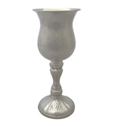 FINE LARGE 925 STERLING SILVER HANDMADE MODERN HAMMERED SLEEK ELIYAHU CUP & TRAY