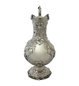 ANTIQUE BALL, BLACK & CO. COIN SILVER HANDMADE GRAPE VINE REPOUSSÉ ORNATE PITCHE