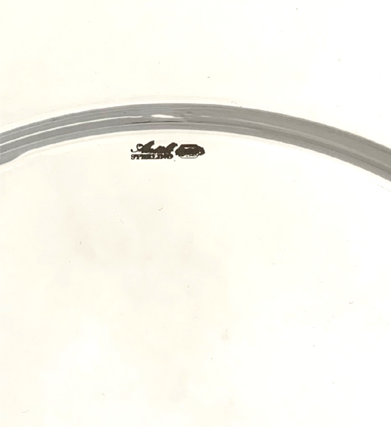 FINE 925 STERLING SILVER HANDMADE 15" DIAMETER SHINY SLEEK ROUND PLATTER TRAY