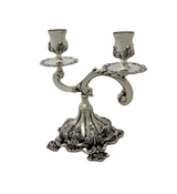 FINE TOPAZIO 925 STERLING SILVER HANDMADE ART DECO ORNATE 2 LIGHT OIL CANDELABRA