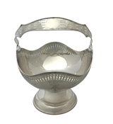 ANTIQUE 800 SILVER HANDMADE FLORAL SWIRL ORNATE SHINY SLEEK BASKET CENTERPIECE