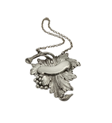 FINE 925 STERLING SILVER HANDMADE GRAPE & LEAF APPLIQUE HANGING LECHAIM PLAQUE