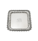 ANTIQUE DOMINICK & HAFF 925 STERLING SILVER HANDMADE REPOUSSÉ SQUARE TRAY