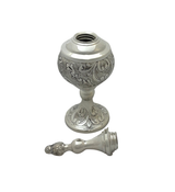 925 STERLING SILVER HANDMADE CHASED SWIRL MATTE SHINY BESAMIM HOLDER & COVER