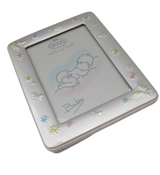FINE ITALIAN SILVER LAMINATE PINK BABY BUTTERFLY FLORAL MATTE PICTURE FRAME