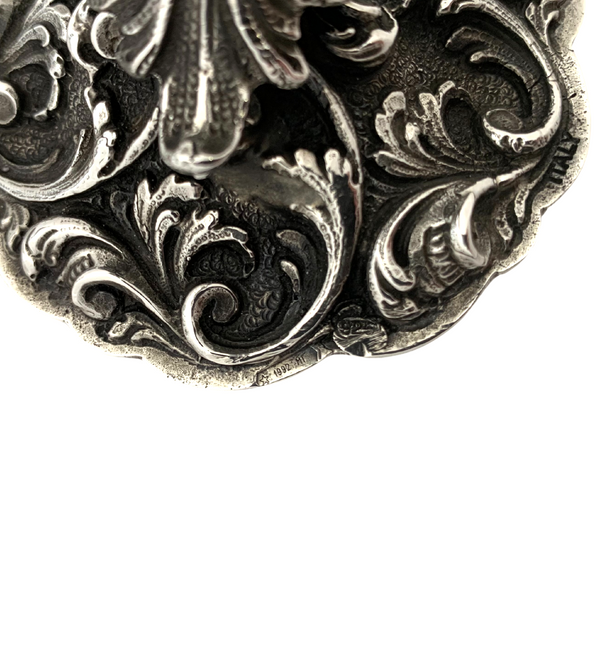 FINE ITALY 925 STERLING SILVER HANDMADE ELEGANT LEAF FLORAL SWIRL CANDLESTICKS