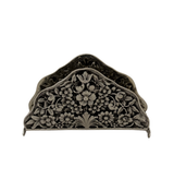 ITALY 925 STERLING SILVER HANDMADE FLORAL FLOWER REPOUSSE ORNATE NAPKIN HOLDER