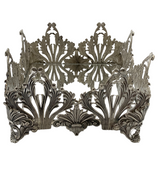 FINE LARGE 925 STERLING SILVER HANDMADE LEAF APPLIQUE ORNATE FLAT NAPKIN HOLDER