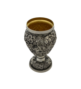 ANTIQUE SMALL JS MACDONALD CO 925 STERLING SILVER HANDMADE REPOUSSE FLOWER VASE