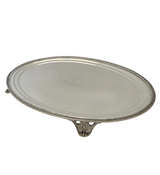 ANTIQUE TIFFANY & CO. 925 STERLING SILVER HANDMADE GREEK KEY OVAL FOOTED TRAY