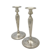 ANTIQUE LOUIS XIV BY TOWLE 925 STERLING SILVER WEIGHTED HANDMADE CANDLESTICKS