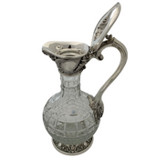 FINE TOPAZIO 925 STERLING SILVER & CRYSTAL HANDMADE CHASED ORNATE PITCHER
