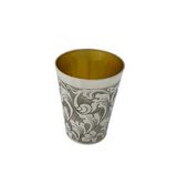 FINE 925 STERLING SILVER HANDMADE CHASED SWIRL ORNATE STRIATED SLEEK CUP & TRAY