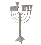 925 STERLING SILVER HANDMADE MODERN SIMPLE SHINY SLEEK SQUARE CHANUKAH MENORAH