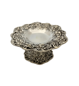 ANTIQUE S. KIRK & SON 925 STERLING SILVER HANDMADE REPOUSSE ORNATE COMPOTE DISH
