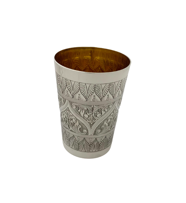 FINE ITALIAN 925 STERLING SILVER HANDMADE INTRICATE SWIRL PATTERN CUP & TRAY