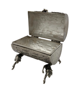 925 STERLING SILVER & GILDED HANDMADE MULTI BIRD LEAF TREE APPLIQUE ESROG BOX