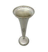 ANTIQUE REED & BARTON 925 STERLING SILVER & WEIGHTED MONOGRAMMED TRUMPET VASE