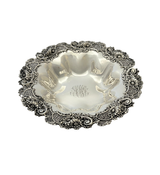 ANTIQUE BAILEY BANKS & BIDDLE 925 STERLING SILVER HANDMADE FLORAL LACE DISH
