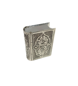 FINE SMALL 925 STERLING SILVER HANDMADE CHASED SWIRL ORNATE SNUFF SPICE BOX