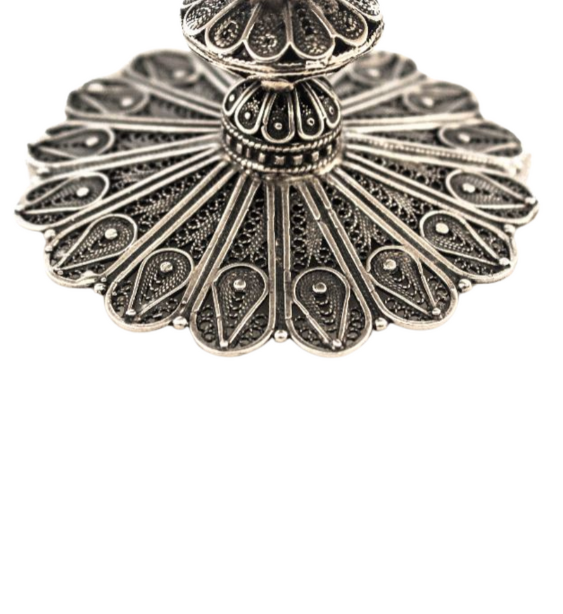 FINE 925 STERLING SILVER HANDMADE HEAVY FILIGREE LACE ORNATE MATCHBOX ON STAND