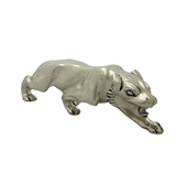 FINE ITALIAN SILVER PLATED HANDMADE UNIQUE SLEEK FIERCE PANTHER DECOR FIGURINE