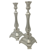 FINE 925 STERLING SILVER HANDMADE MODERN HAMMERED & SHINY SLEEK CANDLESTICKS