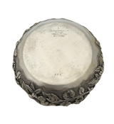 ANTIQUE JENKINS & JENKINS 925 STERLING SILVER HANDMADE FLORAL REPOUSSE ROUND BOX