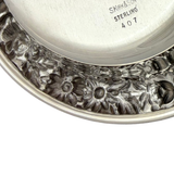 ANTIQUE S. KIRK & SON 925 STERLING SILVER HANDMADE FLORAL REPOUSSE BOWL DISH