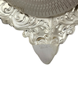 FINE TALL 925 STERLING SILVER HANDMADE LEAF APPLIQUE CHASED ORNATE CANDLESTICKS