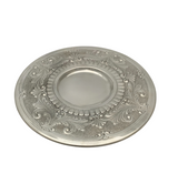 FINE ITALIAN 925 STERLING SILVER HANDMADE CHASED SWIRL MATTE & SHINY CUP & TRAY