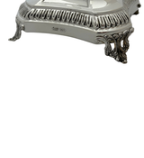 FINE LARGE 925 STERLING SILVER HANDMADE MODERN CHASED LEAF SLEEK HANUKAH MENORAH