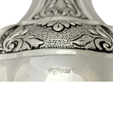 FINE 925 STERLING SILVER HANDMADE CHASED SWIRL ORNATE MATTE & SHINY CANDLESTICKS