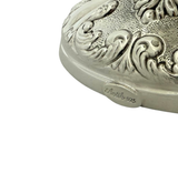 FINE 925 STERLING SILVER HANDMADE LEAF APPLIQUE STRIATED ORNATE ELIYAHU CUP