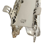 TOPAZIO 925 STERLING SILVER HANDMADE FLORAL ORNATE SHINY SLEEK NAPKIN HOLDER