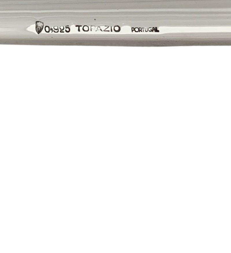 TOPAZIO 925 STERLING SILVER & GLASS HANDMADE ORNATE RIBBON DOUBLE SALT HOLDER