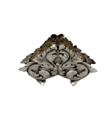 OLD PORTUGUESE 925 STERLING SILVER HANDMADE CHASED LEAF APPLIQUE NAPKIN HOLDER