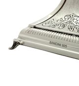 FINE 925 STERLING SILVER HANDMADE CHASED SWIRL MATTE & SHINY 4 LIGHT CANDELABRA