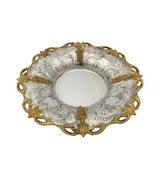 FINE 925 STERLING SILVER & GILDED HANDMADE FLORAL LEAF CHASED ORNATE CUP & TRAY