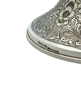 ITALIAN 925 STERLING SILVER HANDMADE FLORAL SWIRL ORNATE SHINY CHANUKAH MENORAH